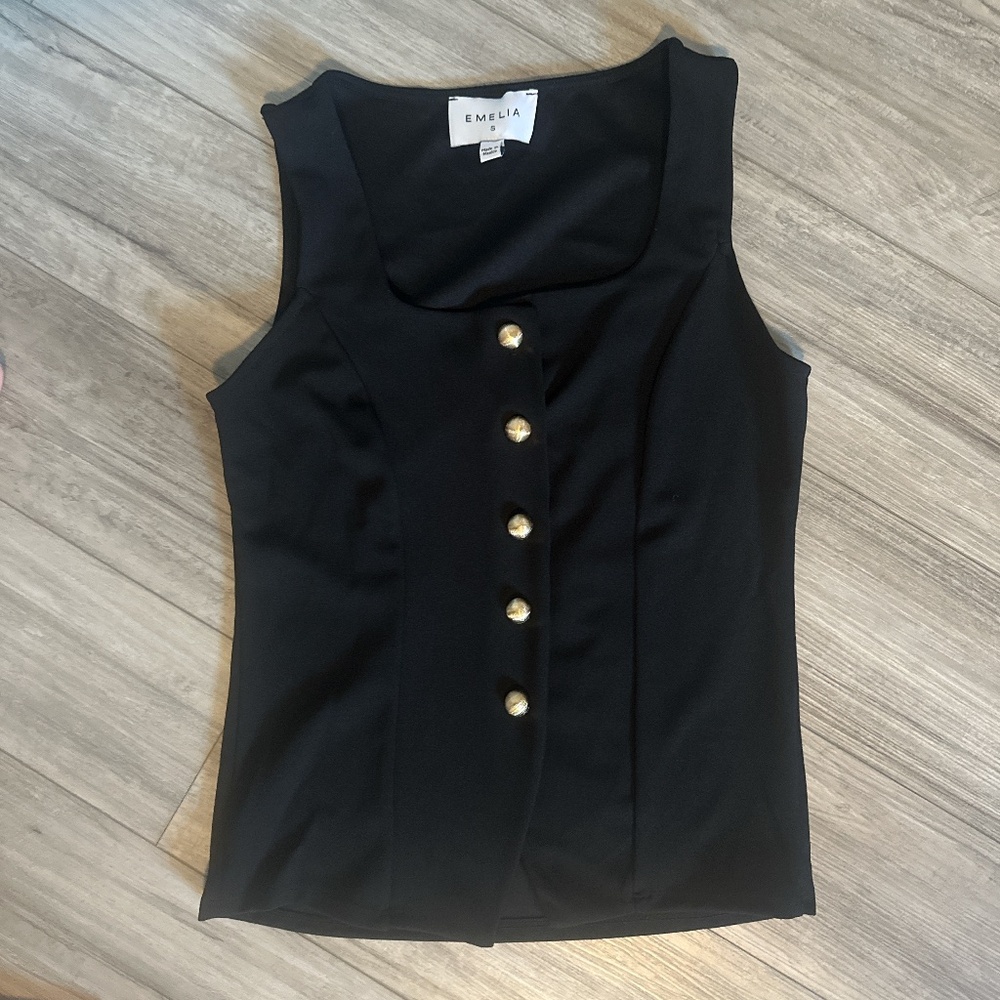 Black Vest/Blouse